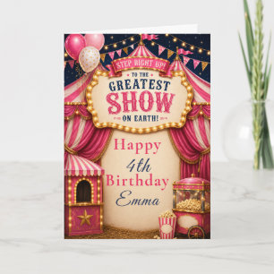 Carte Anniversaire Cirque Rose