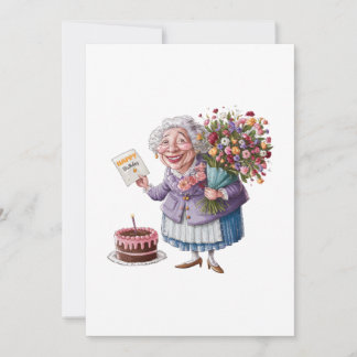 Carte Anniversaire classique de Mamie avec des fleurs gé