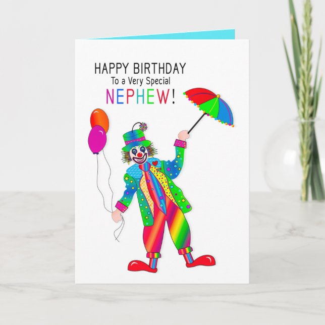 Carte Anniversaire, Clown, Nephew, Collection Kaleidosco (Devant)