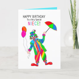 Carte Anniversaire, Clown, Nièce, Collection Kaleidoscop