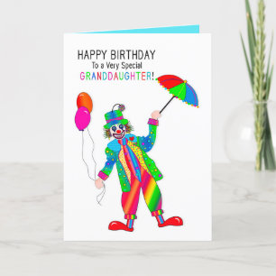 Carte Anniversaire, Clown, petite-fille, groupe Kaleidos