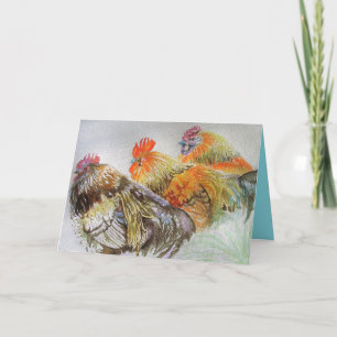 Carte Anniversaire Cocotte Roosters