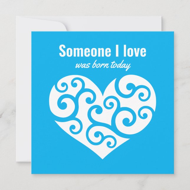Carte Anniversaire Coeur bleu pur Quelqu'un que j'aime C (Devant)