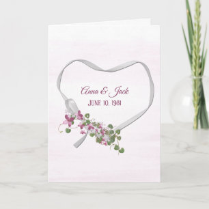Carte Anniversaire Coeur de Ruban avec des noms