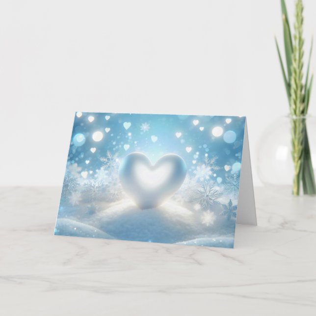 Carte Anniversaire Coeur d'hiver (Devant)