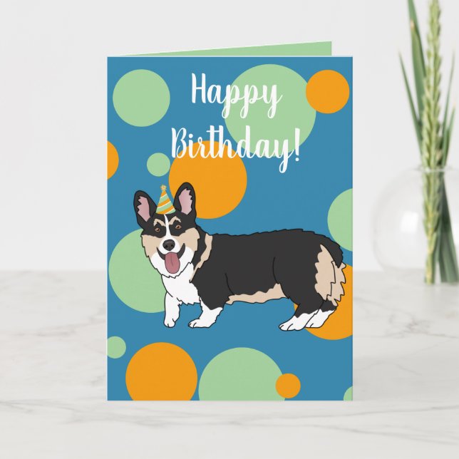 Carte Anniversaire Corgi (Devant)