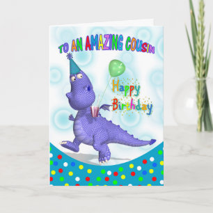 Carte Anniversaire Cousin Avec Dragon Violet Dragon Et B