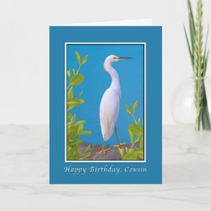 Carte Anniversaire, cousin, oiseau de héron de Milou