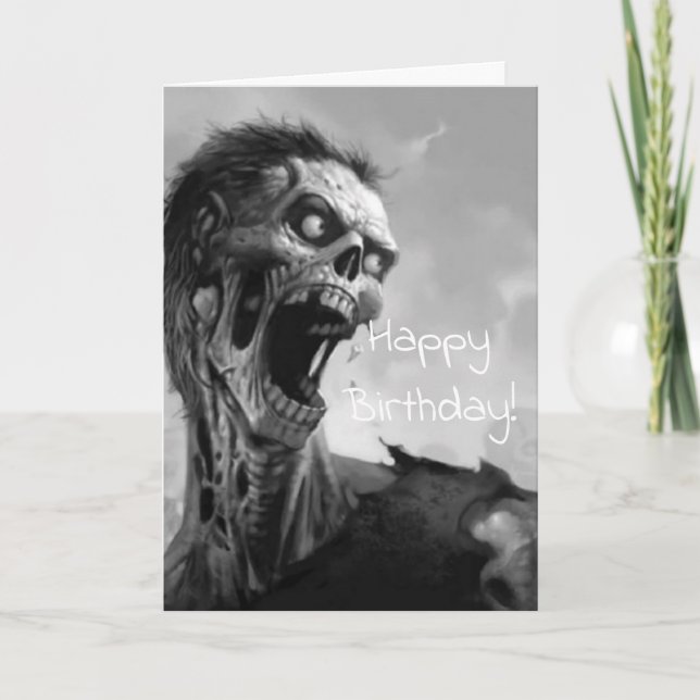 Carte anniversaire criard de zombi (Devant)