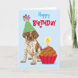 Carte Anniversaire Cupcake Allemand Pointeur à cheveux c