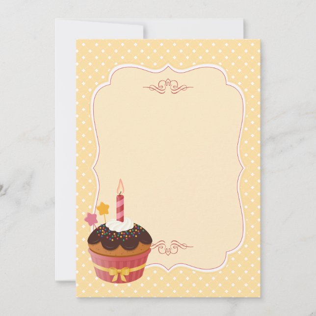 Carte Anniversaire Cupcake Blank (Devant)