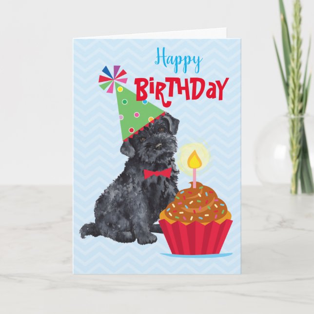 Carte Anniversaire Cupcake Kerry Blue Terrier (Devant)