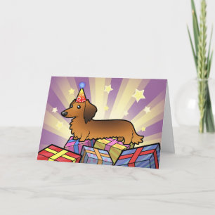 Carte Anniversaire Dachshund (longhair)