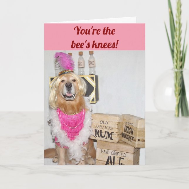 Carte Anniversaire d'aileron de golden retriever (Devant)