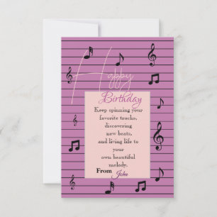 Carte Anniversaire d'amateur de musique