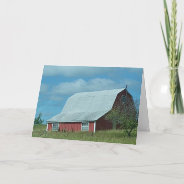 Carte Anniversaire d'ancien, granges (Devant)