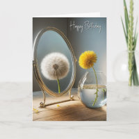 Anniversaire Dandelion réflexion dans un miroir