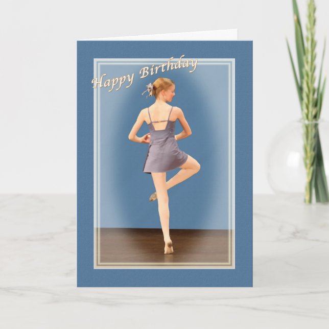 Carte Anniversaire, danseuse de ballet (Devant)