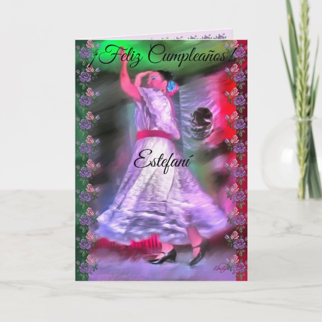 Carte Anniversaire Danseuse mexicaine 0175 (Devant)