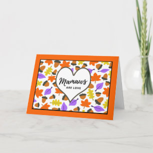 Carte Anniversaire d'automne pour Mamaw Coloror Feuille