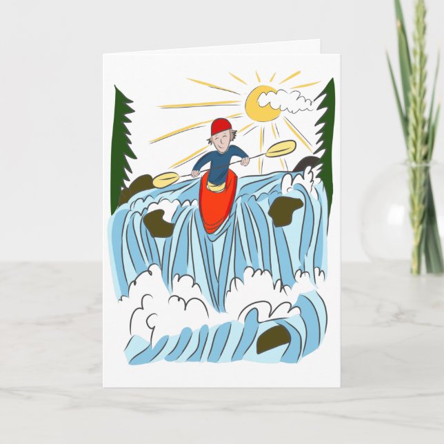 Carte anniversaire d'aventure de Kayaking (Devant)