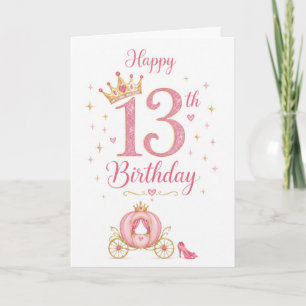 Carte Anniversaire de 13 ans Princesse
