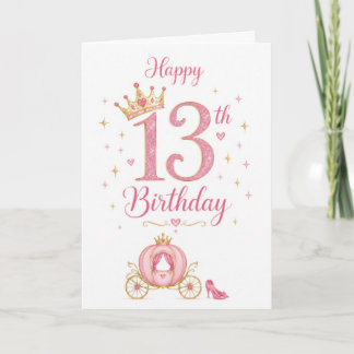Carte Anniversaire de 13 ans Princesse