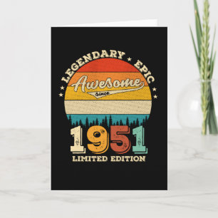Carte anniversaire de 74 ans 1951 Magnifique 74e anniver