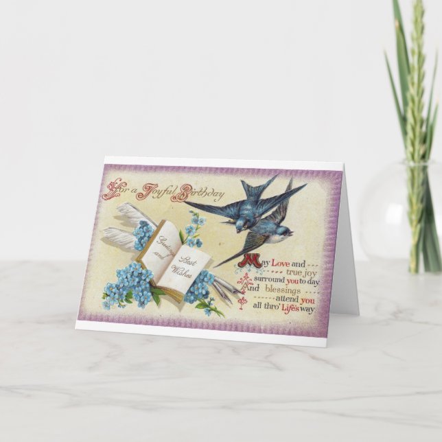 Carte Anniversaire de Blue Bird (Devant)