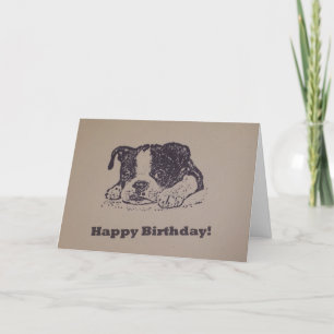 Carte Anniversaire de Boston Terrier