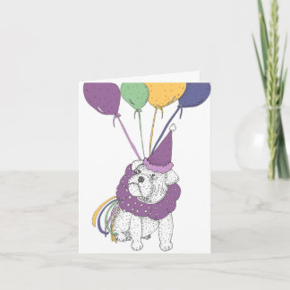 Carte Anniversaire de Bulldog avec ballons