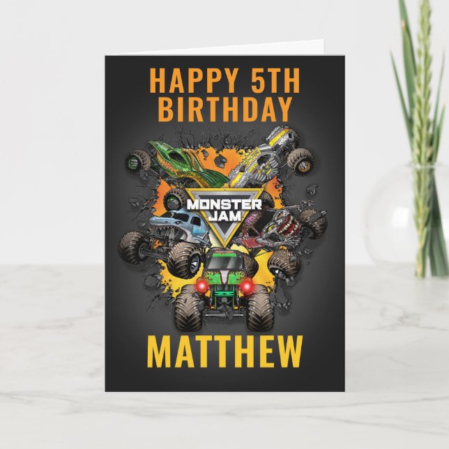 Carte Anniversaire de camions Monster Jam  (Devant)