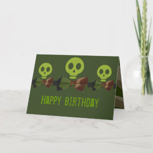 Carte Anniversaire de Camo Skeleton