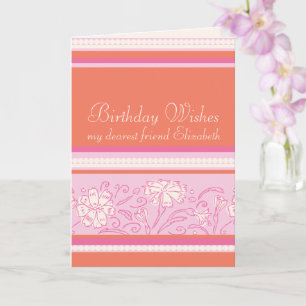 Carte Anniversaire de Carnation orange et rose