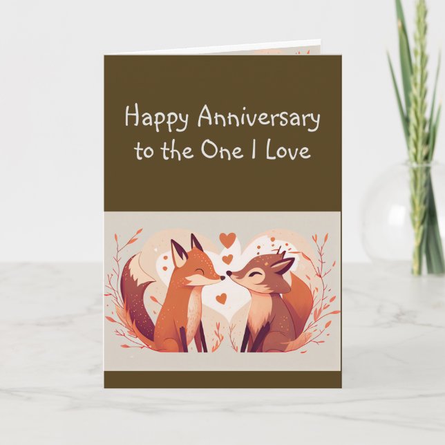 Carte Anniversaire de celui que j'aime Fox Animaux (Devant)