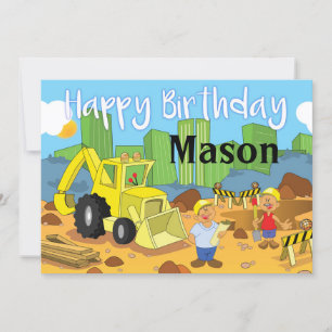 Carte Anniversaire de chantier de construction joyeux