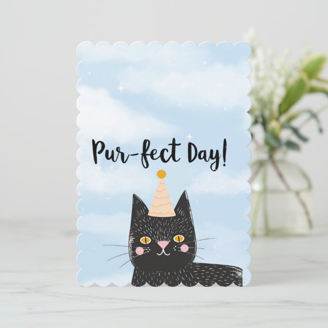 Carte Anniversaire de Chat Noir Jour de la Pur-fect (Debout devant)