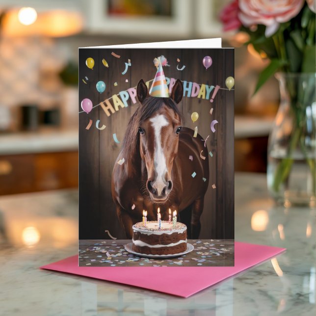 Carte Anniversaire de Cheval Funny personnalisé (Créateur téléchargé)