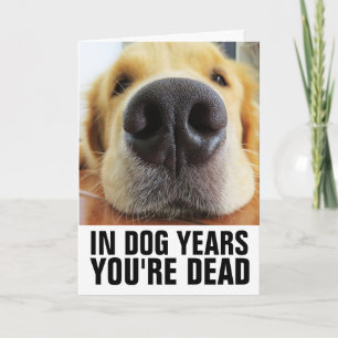 CARTE ANNIVERSAIRE DE CHIEN AMUSANT, DANS LES ANNÉES DE 