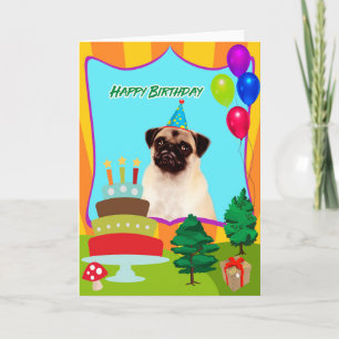 Carte Anniversaire de chien de carlin