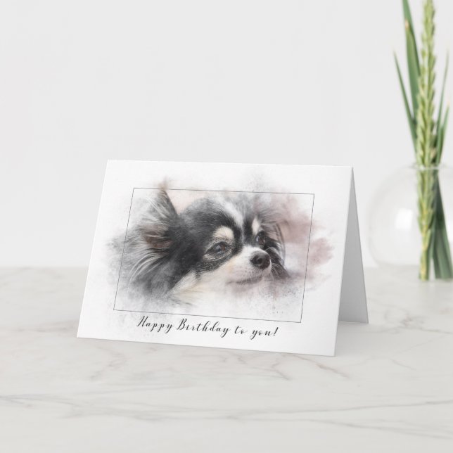 Carte Anniversaire de chien de Pomeranian (Devant)