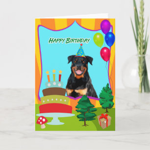Carte Anniversaire de chien de rottweiler