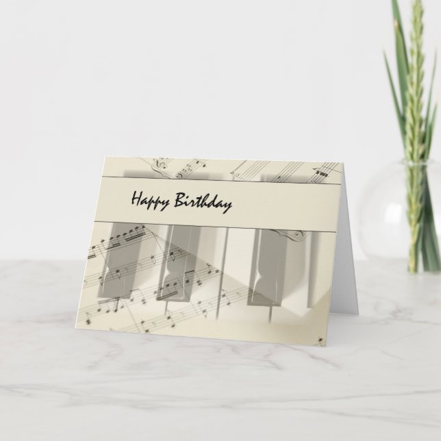 Carte Anniversaire de clavier de musique (Devant)