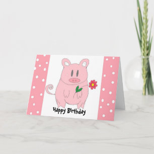 Carte Anniversaire de cochon humoristique