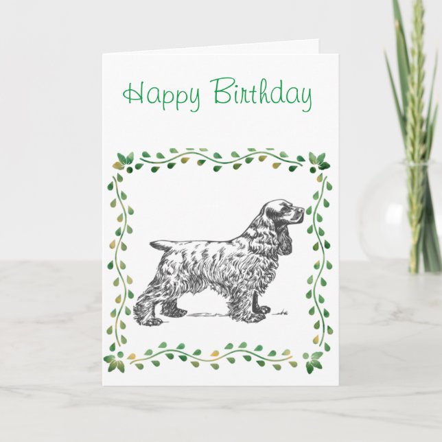 Carte Anniversaire de Cocker Spaniel (Devant)