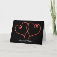 Anniversaire de coeurs de remous de rouge et de