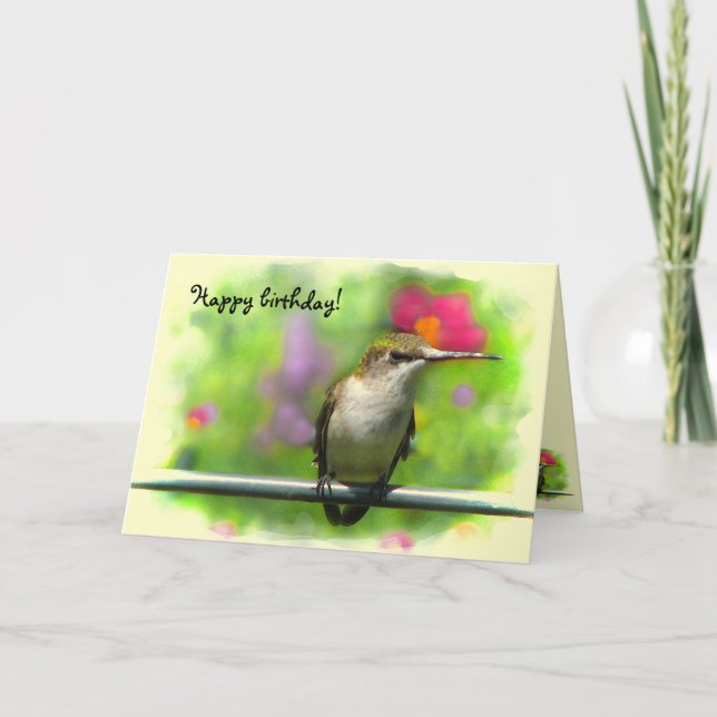 Carte Anniversaire de colibri (Devant)