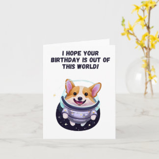 Carte Anniversaire de Corgi Astronaut