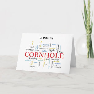 Carte Anniversaire de Cornhole dans le mot descriptif Nu