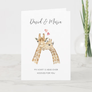 Carte Anniversaire de couple de girafes